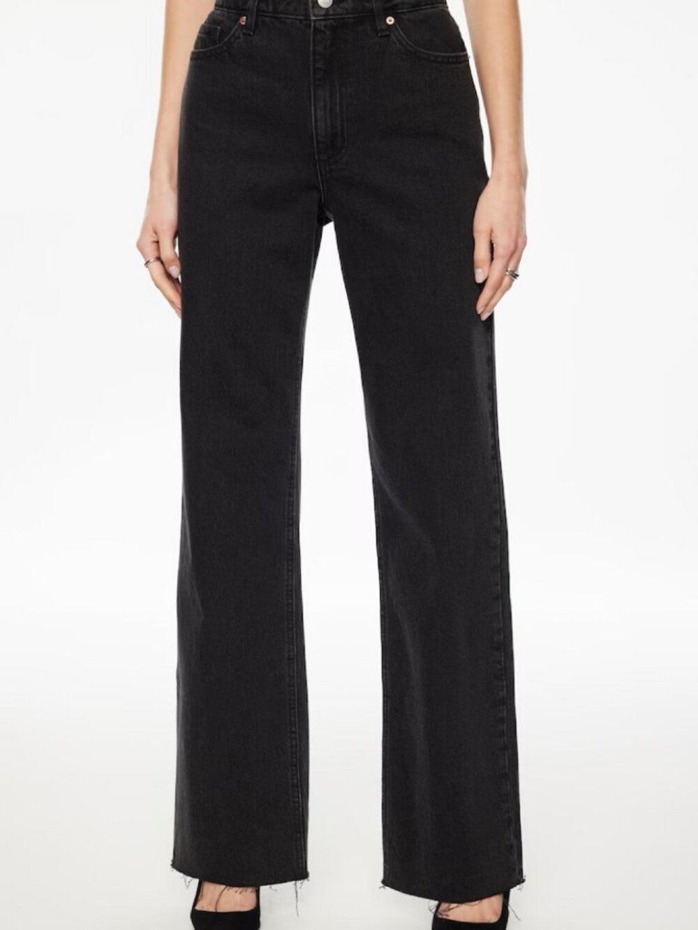 Dynamite Heidi High Rise Wide Leg Jeans, Black, Size 24